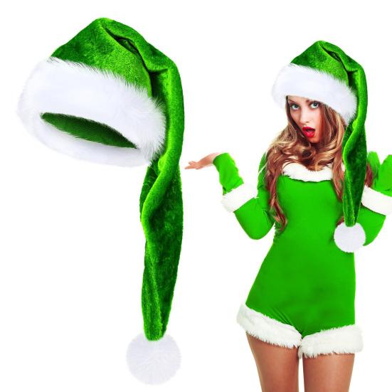 Santa Hat Long Xmas Velvet Santa Hat Winter Warm Costume Christmas Party Supplies for Cosplay Parties Stage Performance