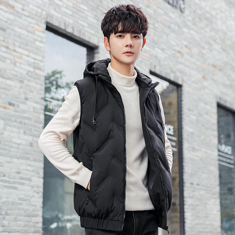 Осенне-зимняя мужская куртка с капюшоном 80% белый жилет на утином пуху модный бренд повседневный короткий жилет жилет для мужчин