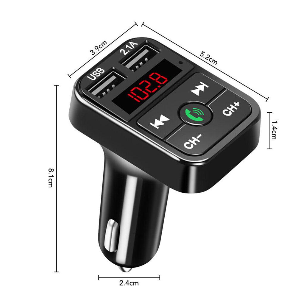 FM Transmitter Bluetooth Car 3.1A Dual USB Port+Type-C Charge Handsfree Call Wireless Aux Audio Radio Modulator MP3 Player