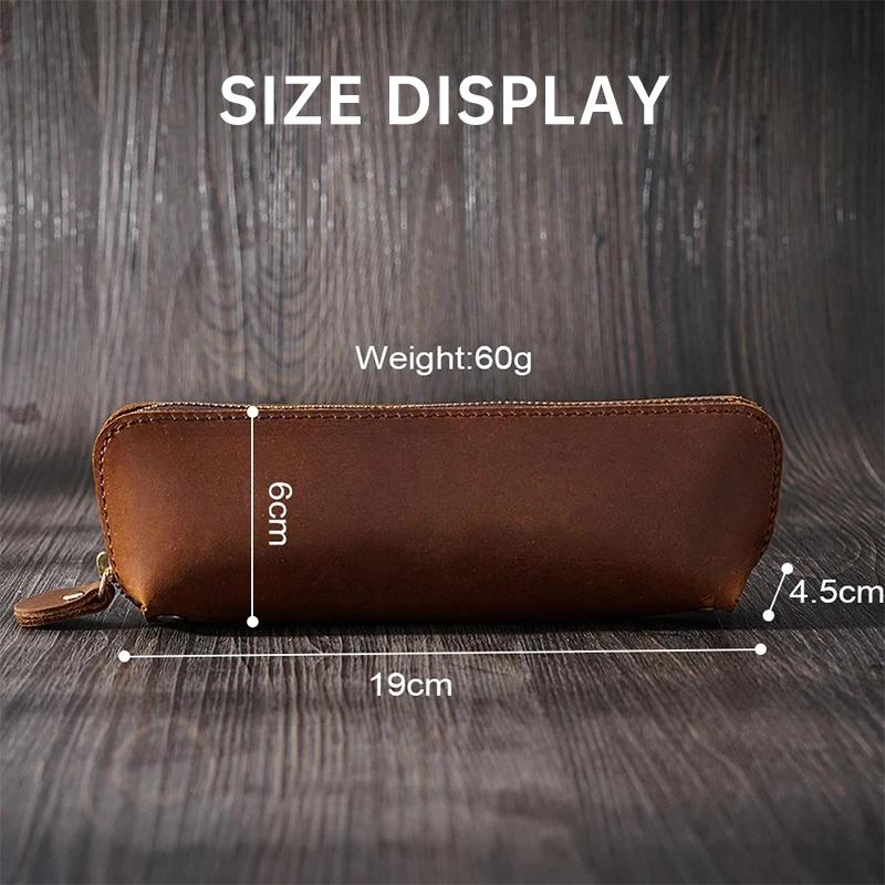 Personalized Real Leather Pencil case Custom Pens Case Aesthetic Pouch Genuine Leather Pens Bag