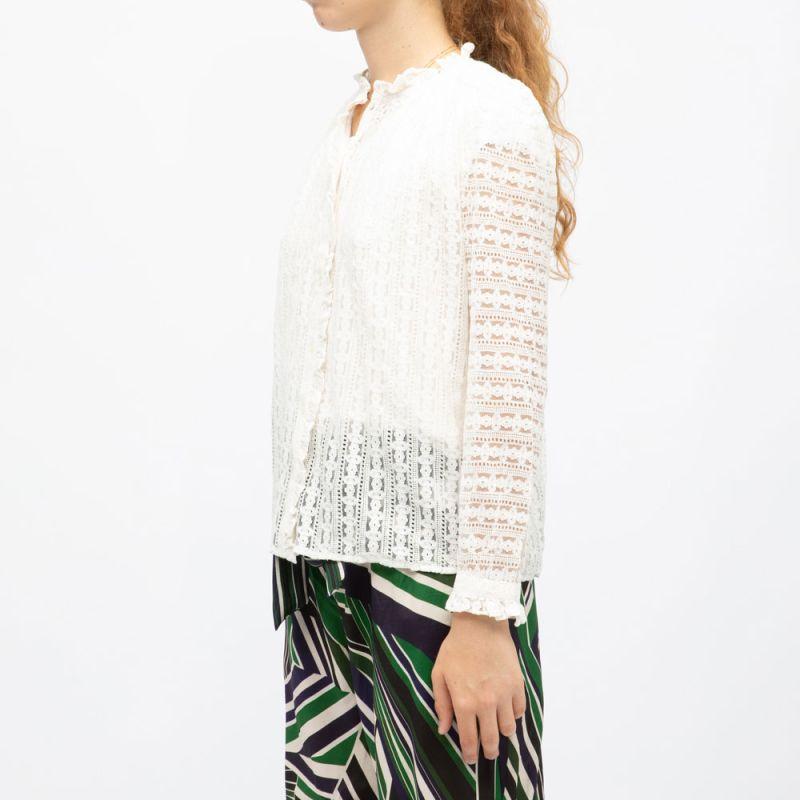 Blouse blanc écru dentelle betsy col montant Femme LA PETITE ETOILE