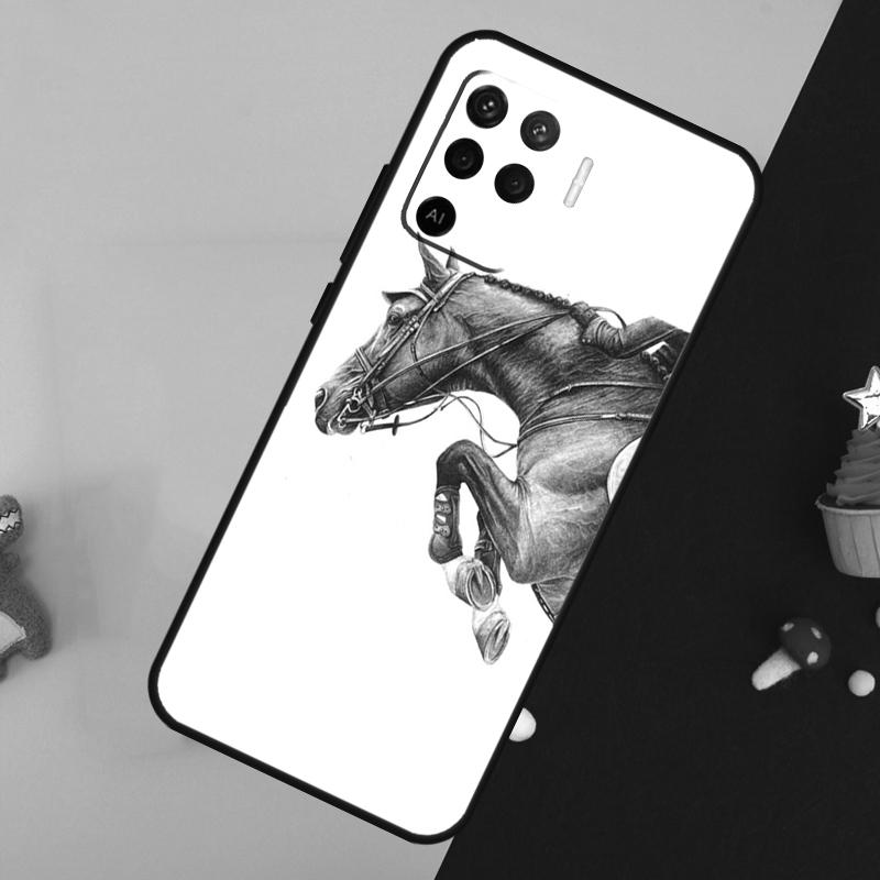 Чехол-скетчбук для лошади для Oppo A5 Pro A6 A15 A16 A76 A96 A17 A57 A98 A58 A78 A18 A38 A54 A74 A94 A40 A60 A80