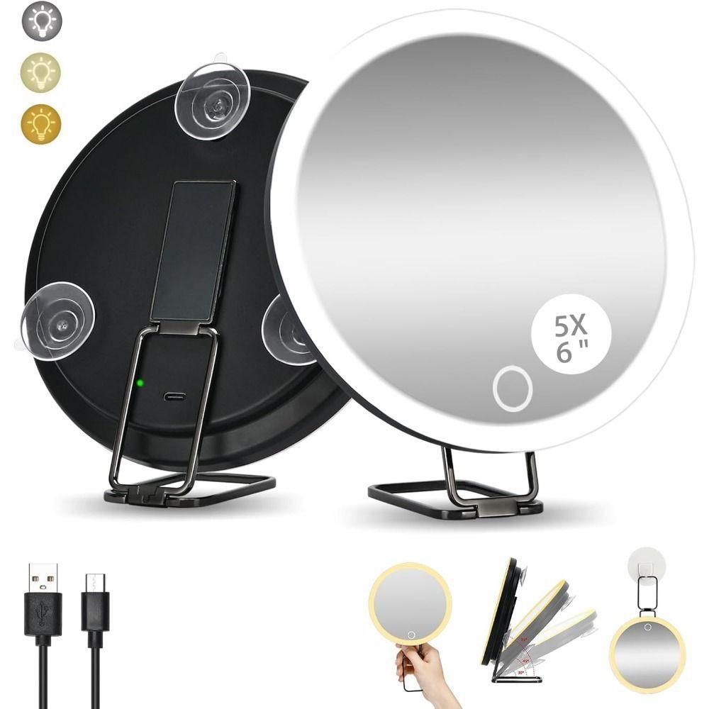 360° Adjustable Stand LED Makeup Mirror High-Definition Portable Cosmetic Mirrors Home