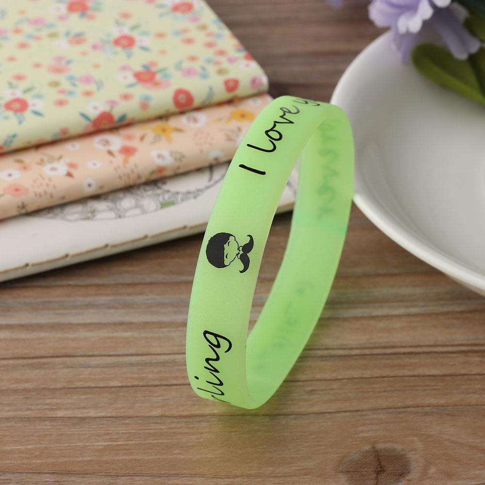 Unisex Shine Glow In The Dark Silicone Bracelet Rubber Bangle Silica Gel Luminous Wristband