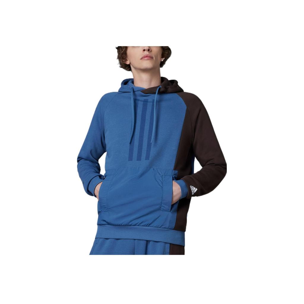 Adidas Color Block Logo Print Hoodie Men Tops Multi HZ9699