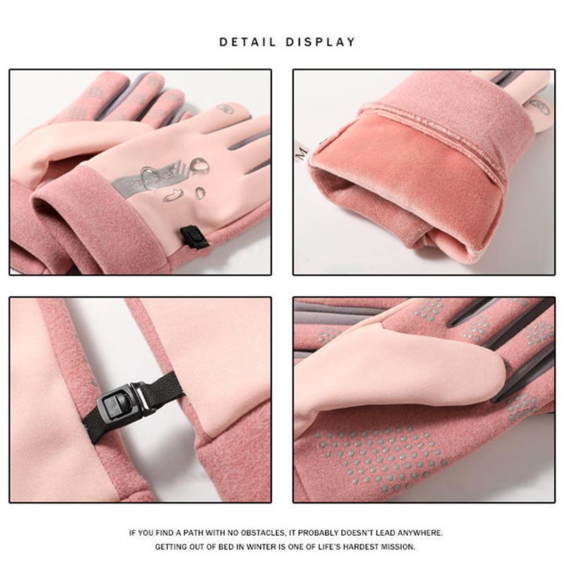 Зимние перчатки женские велосипедные велосипедные термофлисовые морозостойкие ветрозащитные велосипедные теплые варежки для бега на открытом воздухе, лыжные варежки