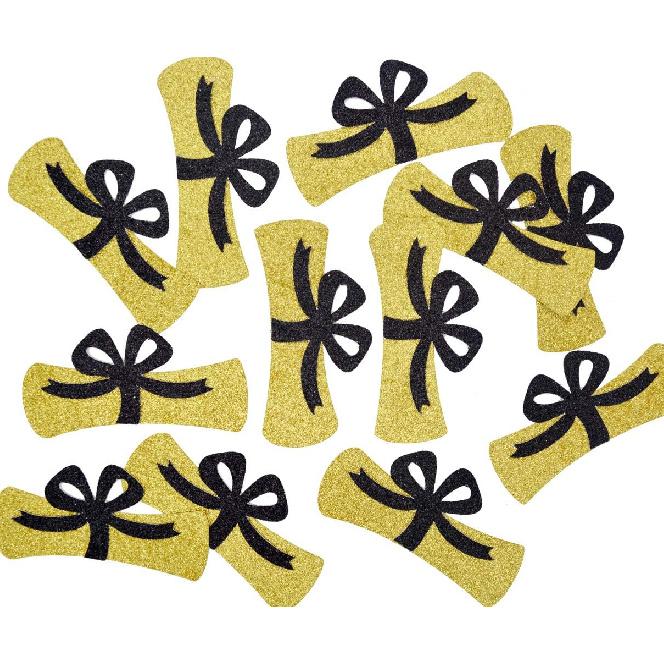 Qttier Diploma Confetti, 12pcs 4 inches Graduation Centerpeices Congrats Grad Party Decorations Graduation Table Decor Class of 2025 High School
