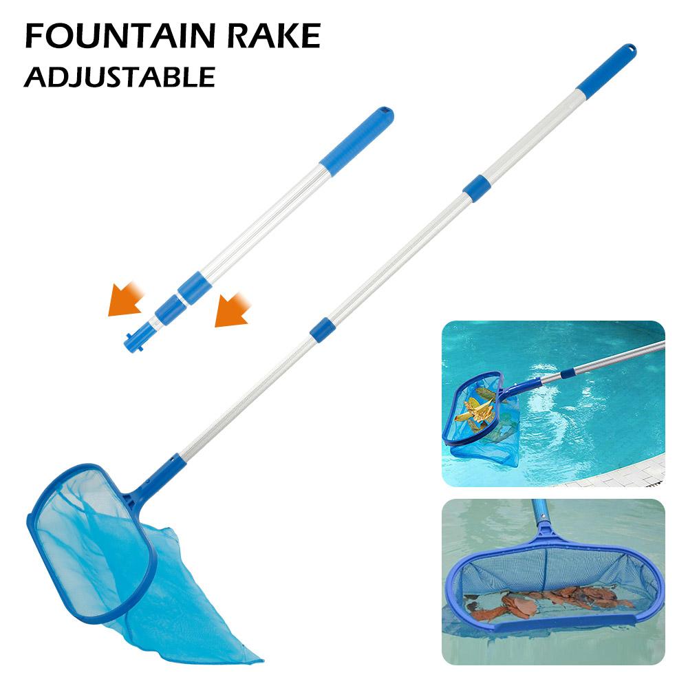 Pool Leaf Skimmer Professional Leaf Rake Deep Bag Handheld Pool Cleaning Tool with Telescopic Pole Rubbish Skimmer Pool Net