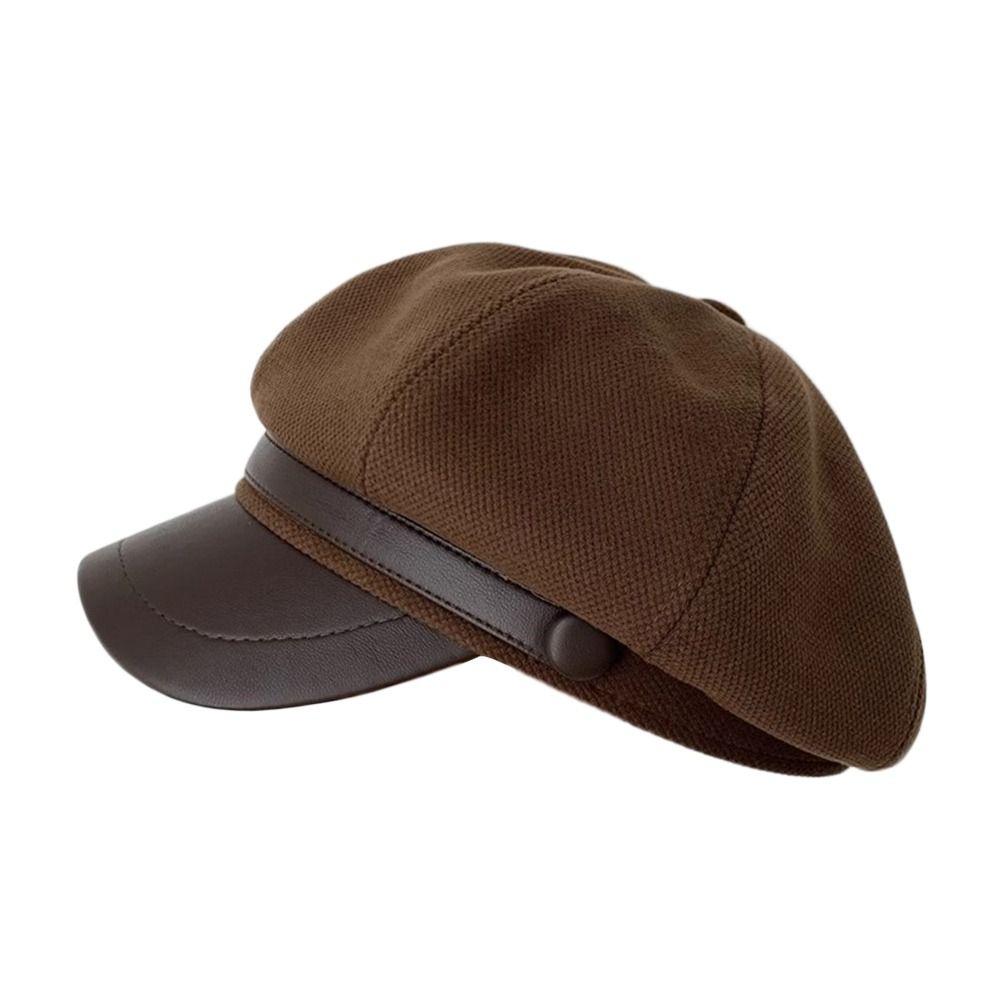 Breathable Beret Hat Windproof Panama Cap Adjustable Painter Octagonal Cap  for Women