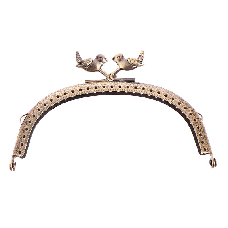 1 шт., 12,5 см, с тиснением в виде головы птицы, античная бронза, металлический кошелек, рамка, сумка с застежкой-поцелуем, ручка, аксессуары для сумки с дуговым замком «сделай сам»