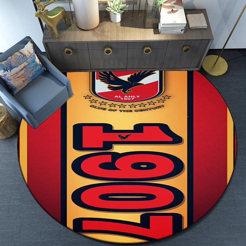 Al-ahly Fc Round Rug for Livingroom,Bedroom, Palyroom, Chair Rug, Area rug, Circle Carpet, Large Size Fan Christmas gift