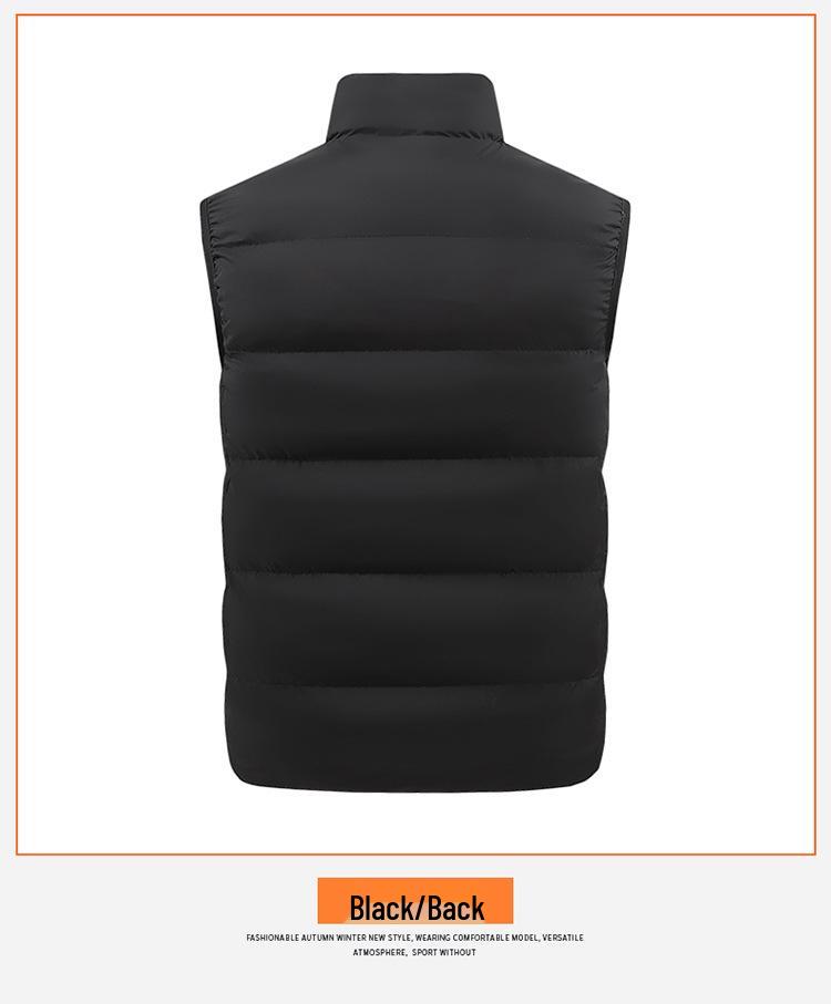 Unisex Fleece-Lined Stand-Collar Sports Vest for Autumn/Winter