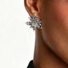 Vintage Metal Flower Stud Earrings for Women Fashion Gold Silver Color Big Floral Earrings Chic Vacation Party Jewelry Gift
