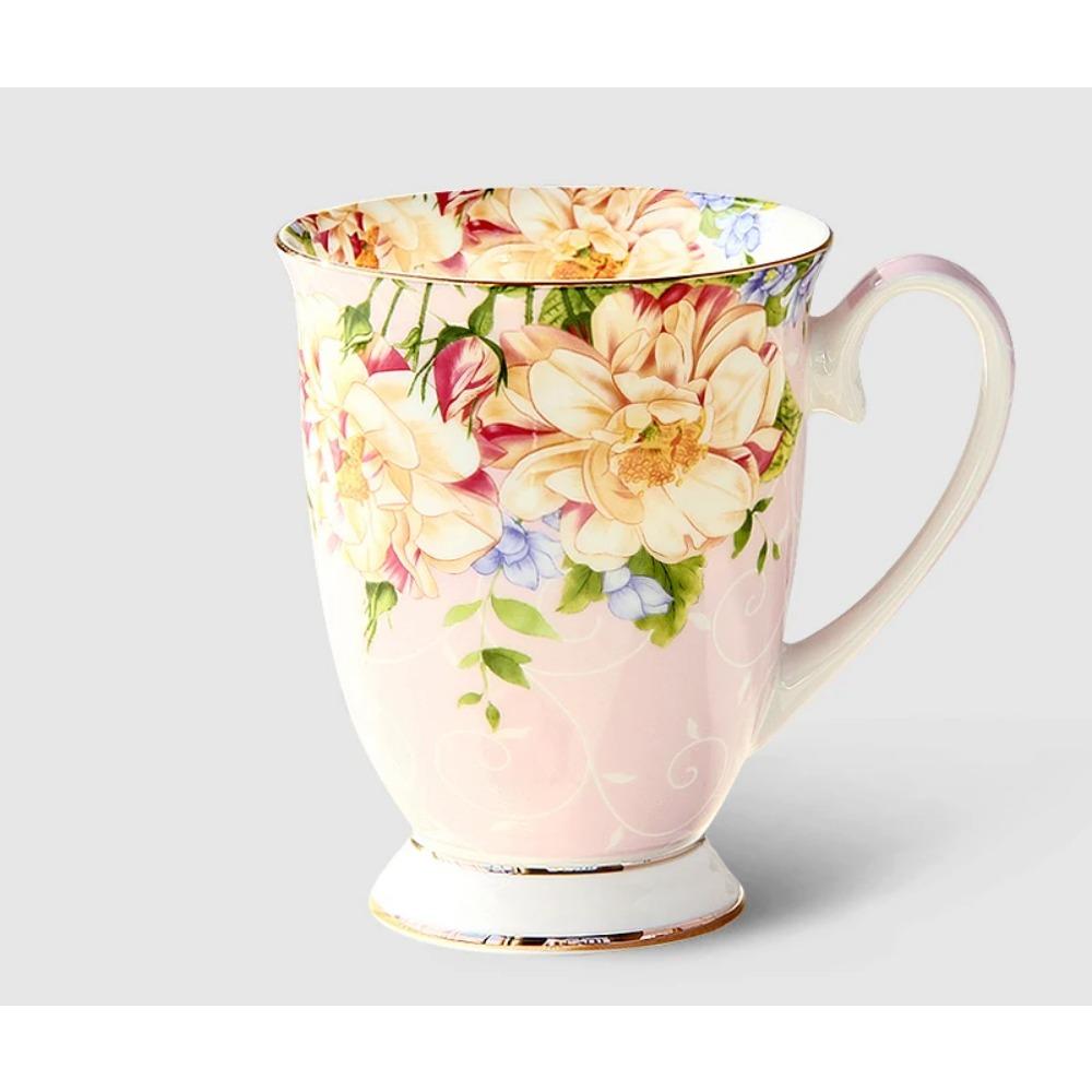 300 мл, керамическая кофейная кружка из костяного фарфора, tazas cafe с цветочной росписью, креативная керамическая чайная чашка в подарок, винтажная чайная церемония