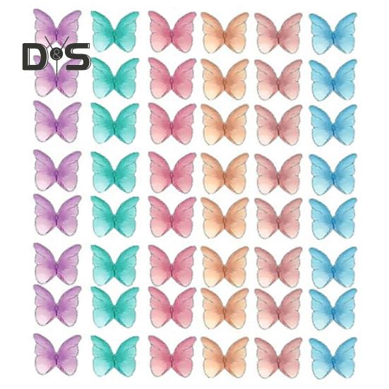 40/48 шт. украшения для торта вафельные бумажные цветы украшения для торта съедобные бабочки цветы украшения для кексов аксессуары для вечеринки по случаю дня рождения