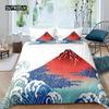 Набор пододеяльников в японском стиле для девочек, полиэстеровое крепление, пододеяльник Fuji, пододеяльник с цветком вишни, чернилами, ручная роспись
