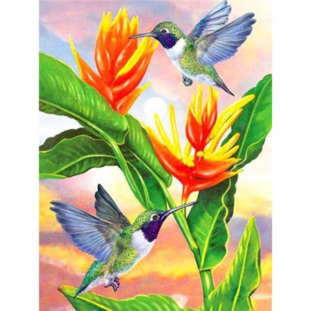 DIY Алмазная вышивка Птица Цветок Вышивка крестиком Алмазная картина Полный квадратный/круглый Animlas Ремесло Искусство Хобби Подарок Домашний декор