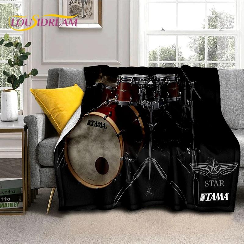 Music Instruments Drum Kit Drum Set Blanket,Soft Throw Blanket for Home Bedroom Bed Sofa Picnic Travel Office Cover Child Gift
