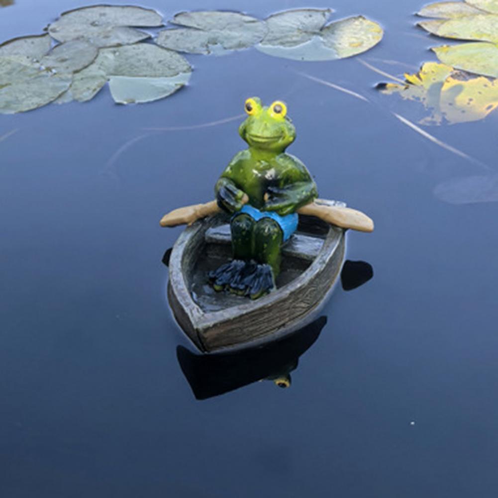 Resin Frog Decoration Bright Frog Ornament Frog Pond Statue Garden Decor Miniature Sculpture Outdoor Landscape Figurine Water