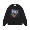 Новая мужская свободная толстовка RHUDE с круглым вырезом, принтом из букв и махровой тканью