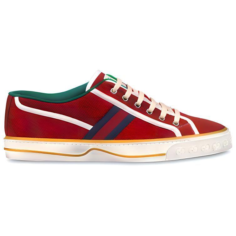 Gucci Теннис 1977 Низкие Низкие Стильные Скейтбордические Ботинки Женские Красные 606110 GZO30 6461