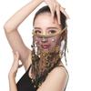 Party with Beaded Face Veil Belly Dancing Veils Indian Belly Dance Veil Costumes Mesh Face Veil