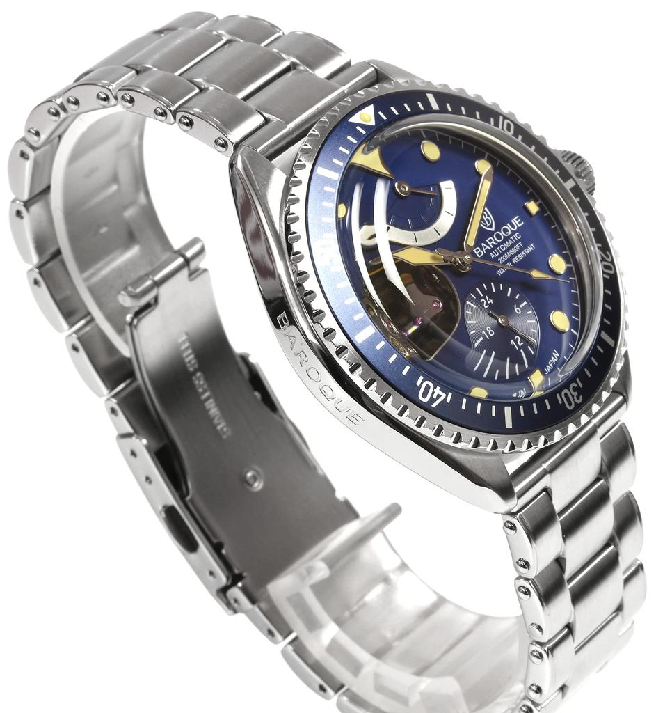 BAROQUE Часы Часы Автоподзавод Сделано в Японии Скелетон Ремешок из нержавеющей стали Запас хода Зеленый [BAROQUE] Мужские Дайверские BA3006S-19M