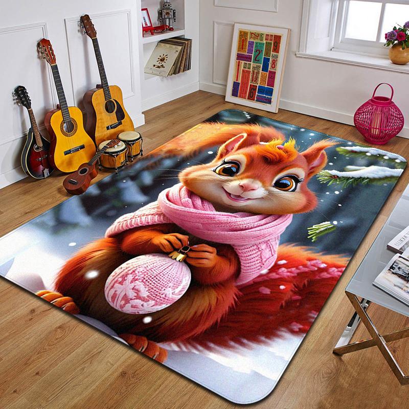 S-squirrel Printed Carpet Fashion Yoga Mat Non-Slip Carpet Bedroom Decoration Outdoor Carpet Bedroom Birthday Gift