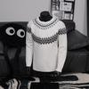 Geometric Pullover Long Sleeve Fashion Retro Pattern Sweater Round Collar Top