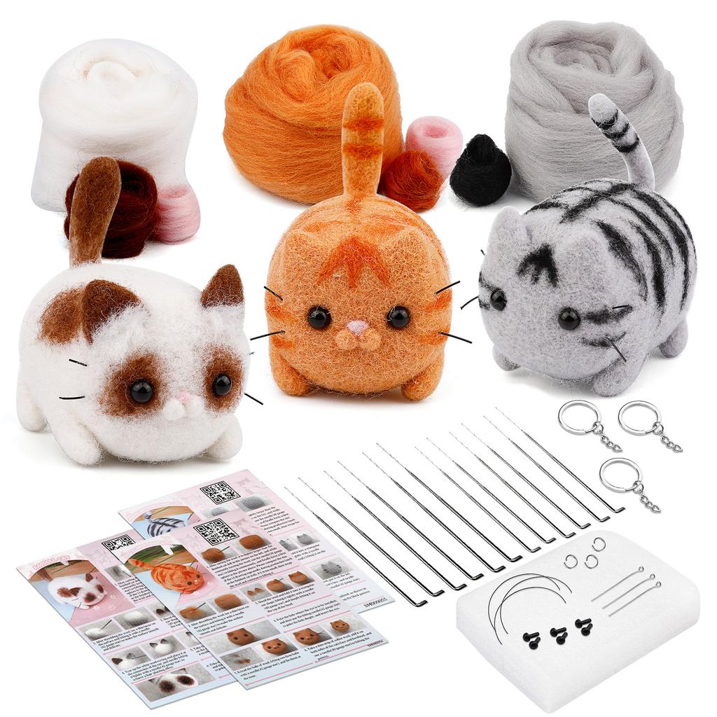 Animal Needle Felting Supplies Kits with Tools for Beginner Needle Felting Set Needle Felting Supplies Kits with Tools