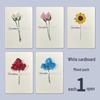 Retro Kraft Paper Greeting Card with Dried Flowers – DIY for Birthdays, Qixi, Teachers, Christmas & More