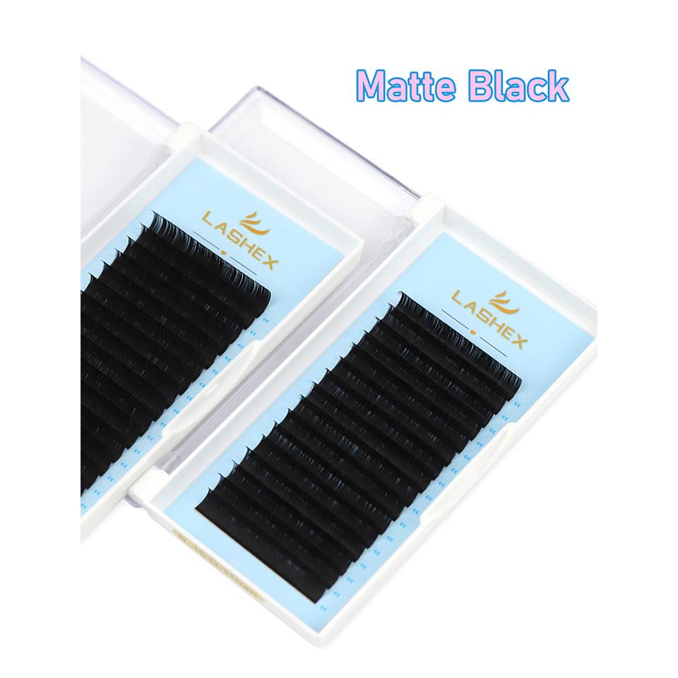 Individual Matte Black Lashes Plastic Magnetic Box Supplies Vendors Cashmere Mink Eye Lash Trays Fan Eyelash Extension