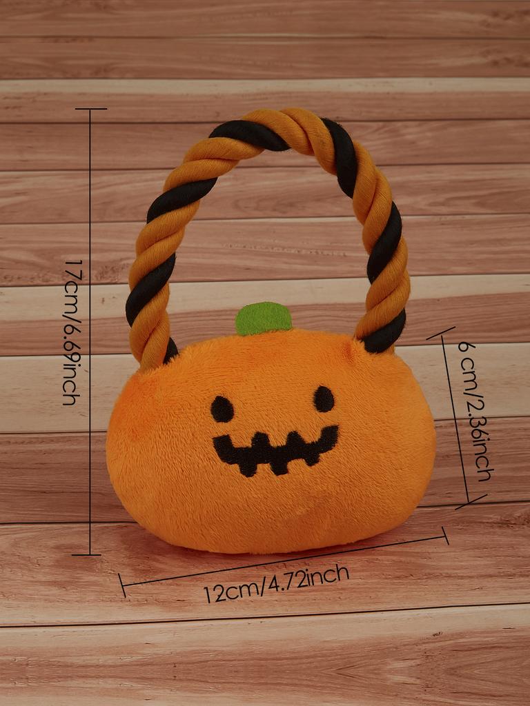 Dog Toys for Small Medium Breeds Halloween Pumpkin & Bat Rope Chew Toy Durable Tough Squeaky Puppy Toys for Pet Gifts Soft Plus