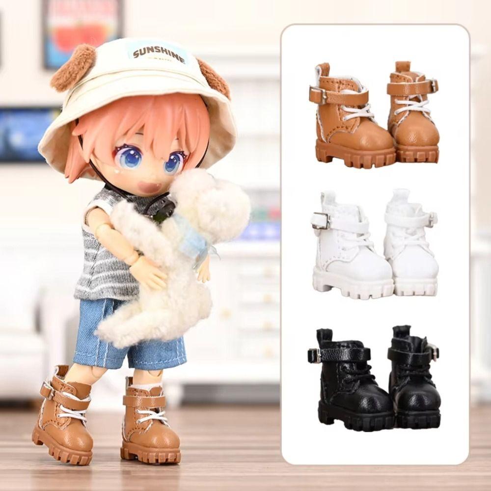 Dress Up Doll Leather Boots Pretend Play Obitsu 11 Doll Shoes DIY Toy Ob11 Shoes For Penny