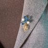 Blucome Shiny Cubic Zircon Flower Bow Shape Brooches Women Men Special Design Simulated Pearl Copper Wedding Bouquet Brooch Pins