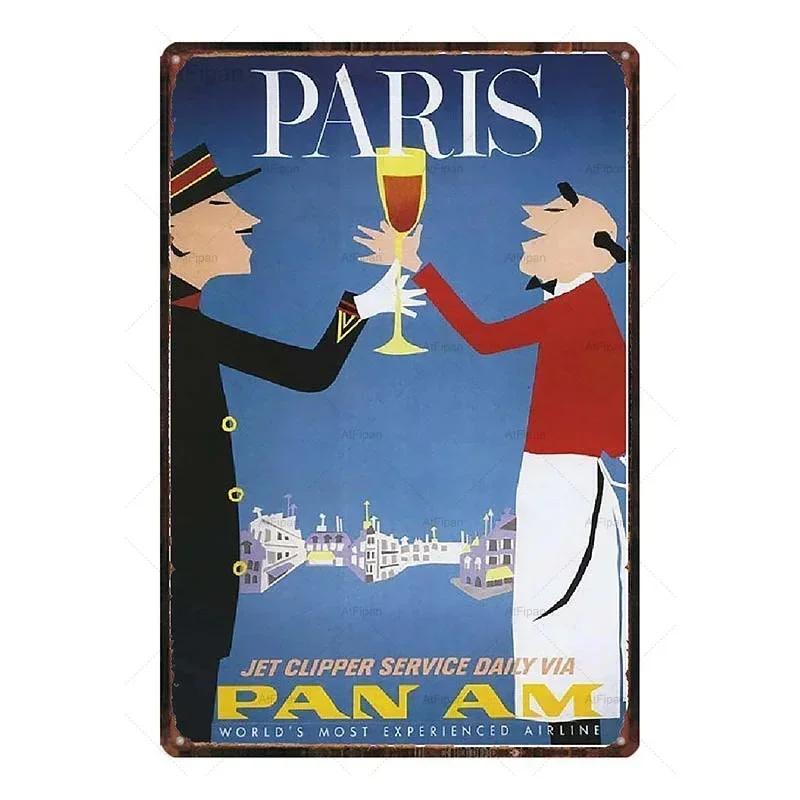 Металлическая жестяная табличка Morlant Reims Champagne Винтажные французские плакаты Жестяной знак Плакат Настенное искусство Табличка для бара Кофейни Офиса Настенный декор