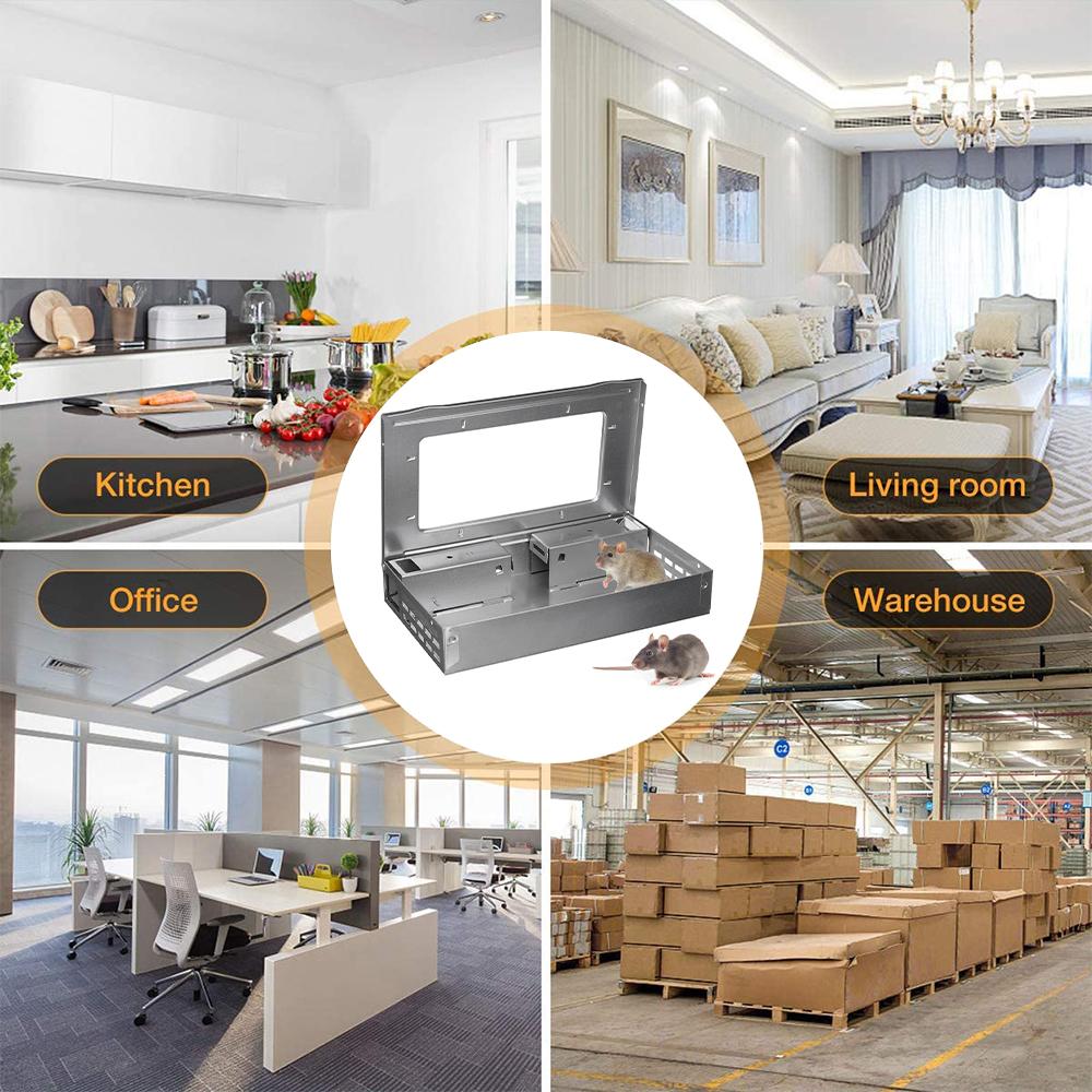 New Mouse Trap Self Catching Mice Killer Humanized Reusable Rodent Catcher with Protective Cover Mouse Control for Home Kitchen