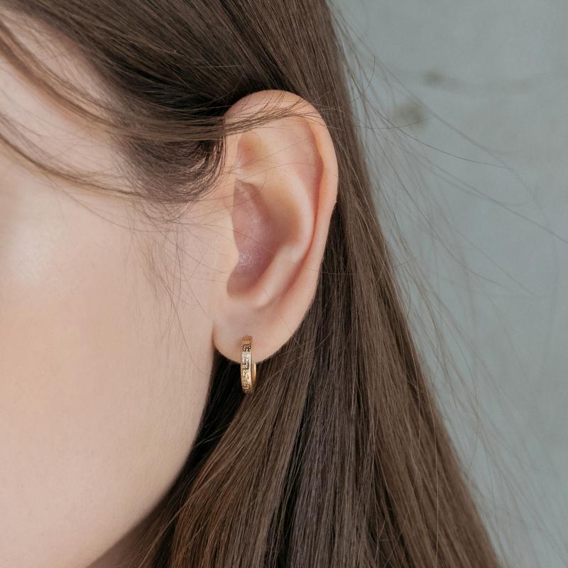 Mcel 14K Antique Mural Ring Earrings