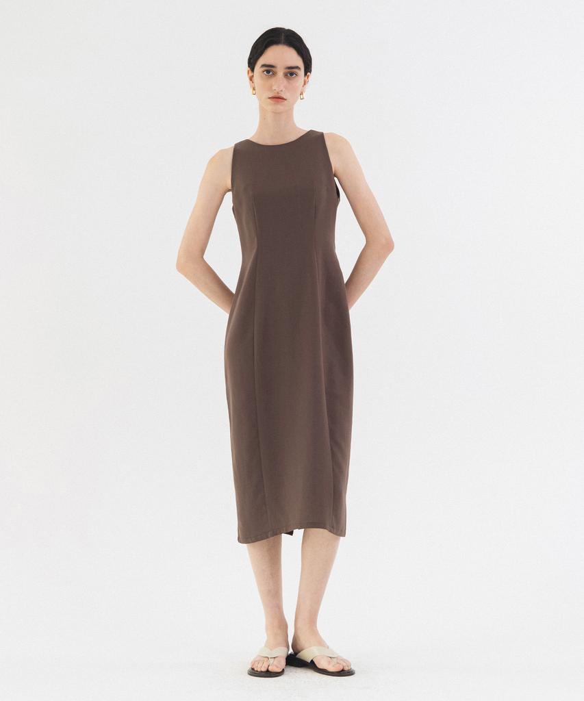 Siyajyu Sia8037 Воздушное длинное платье с halter-вырезом_Коричневый
