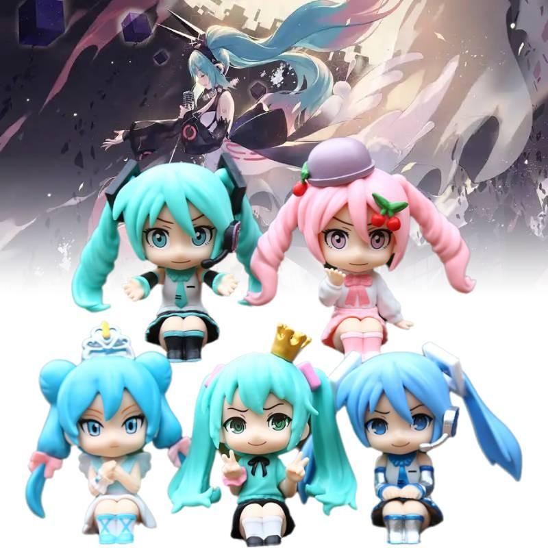Miku Hatsune 5pcs Q Version Model Toy Cartoon Children Cake Baking Decoration