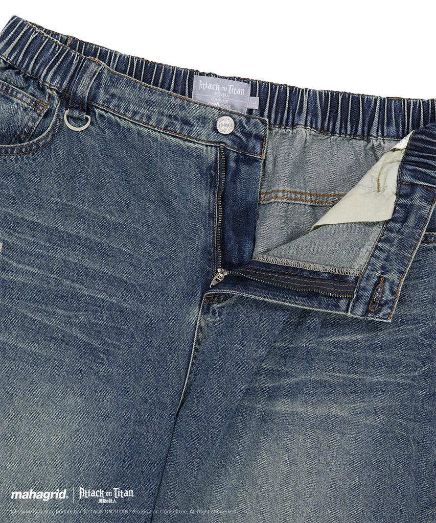 MAHAGRID [Attack On Titan] Titan Denim Shorts Blue(Mg2Gmmd115T)