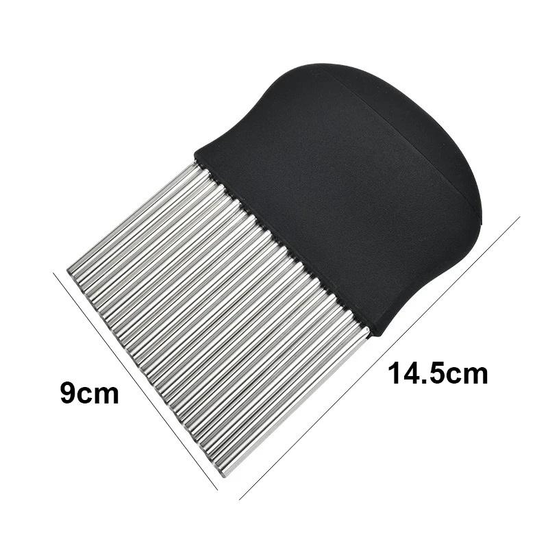 Картофелерезка волнистый нож измельчитель модернизированный нержавеющая сталь гофрированный нож для нарезки картофеля фри для фруктов и овощей кухонные инструменты