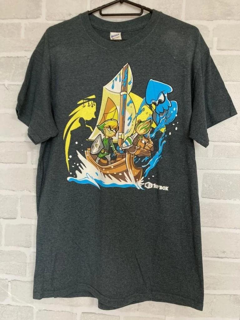 GILDAN Legend of Zelda 1UP BOX Limited Edition Gray Cotton T-Shirt M