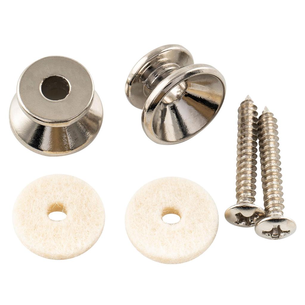 Musiclily Pro 14mm Steel Guitar Strap Pins Fender Type Strap Buttons for Nickel of Acoustic/Electric Guitar/Ukulele, (Set 2)