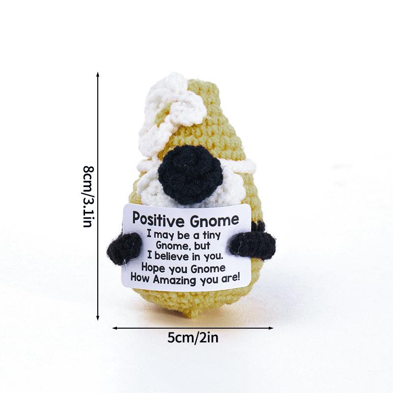 Positive Mini Animals Doll Crochet Bee Doll With Card Handmade Knitted Animals Inspirational Doll Thank You Gift For Women Men