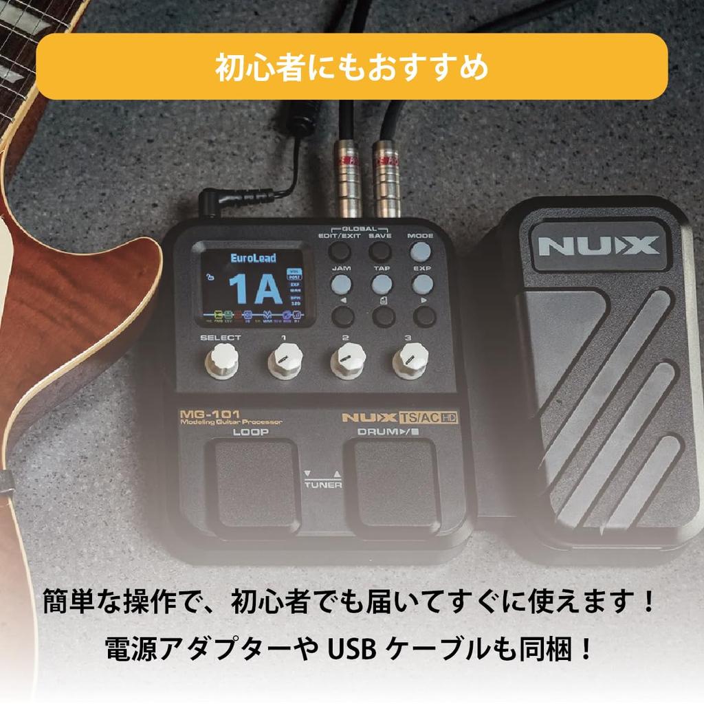 Newx NUX 25 типов моделирования усилителей Простое управление Функция USB-аудиоинтерфейса Функция Looper Редактирование Совместимость с IR Мультиэффектором ПК/Mac MG-101