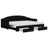 VidaXL Daybed with Trundle and Drawers Black 80x200 Cm Fabric 3197581