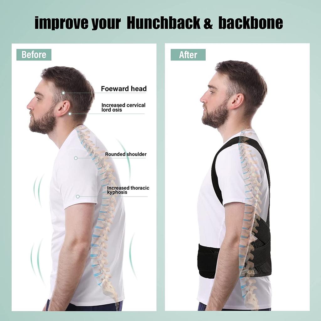 Back Brace Posture Corrector Belt Clavicle Lumbar Support Stop Slouching and Hunching Adjustable Back