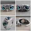 Demon Eye Owl Ring for Women and Men Can Wear Opening Adjustable Ring Retro Animal Ring ADM