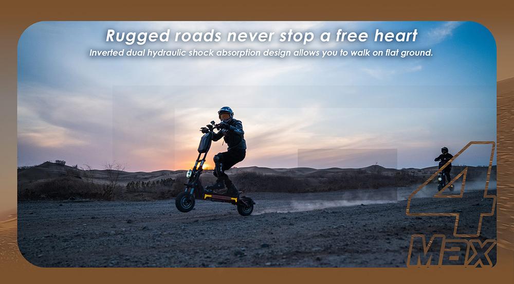 KuKirin G4 Max Off-Road Electric Scooter, 2*1600W Brushless Hub Motor, 12-inch Off-road Pneumatic Tires, 60V 35.2Ah Battery